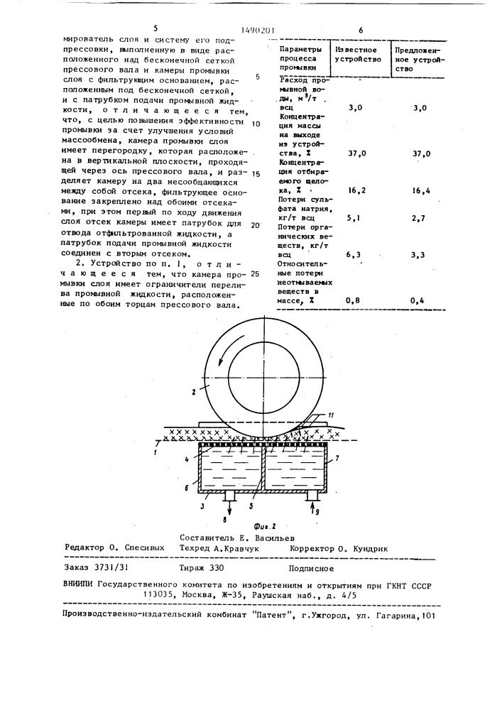 Устройство для релаксационной промывки целлюлозы (патент 1490201)