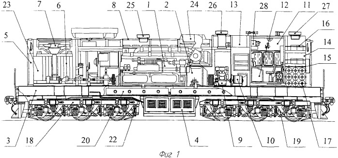 Газотепловоз на дизельном и газообразном топливе (патент 2316439)