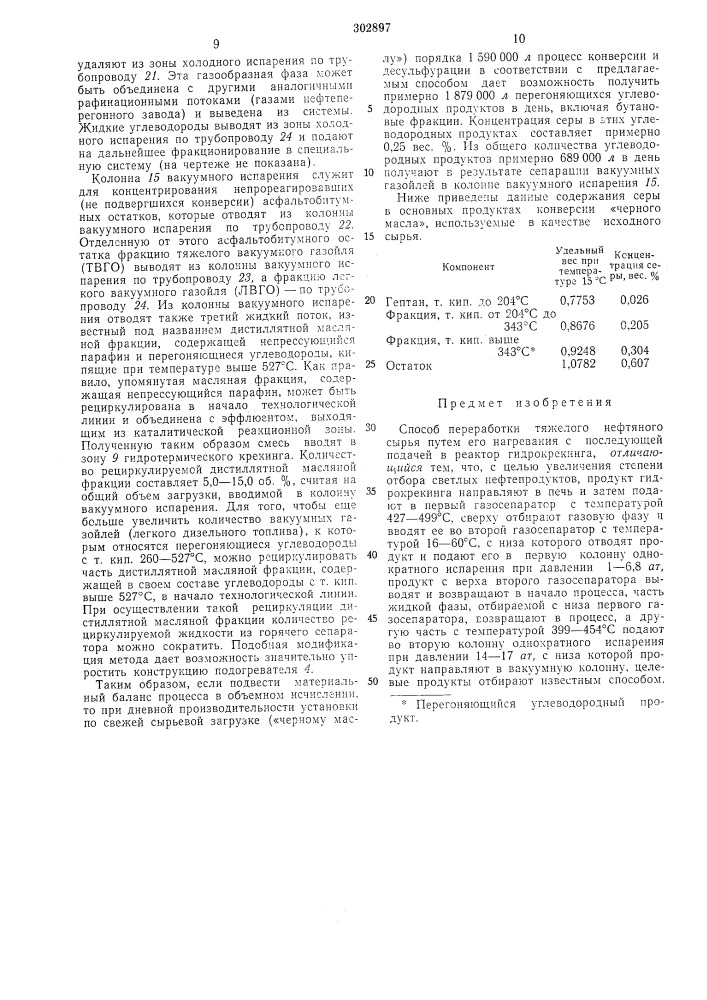 Способ переработки тяжелого нефтяного сырья (патент 302897)