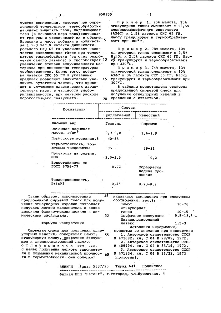 Сырьевая смесь для получения огнеупорных изделий (патент 950700)