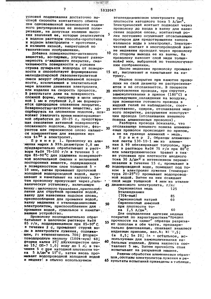 Способ получения металлических покрытий на алюминии (патент 1032047)