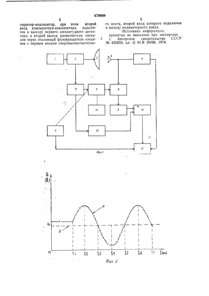 Устройство для автоматического измерения и записи фазовых характеристик излучающих апертур (патент 679898)