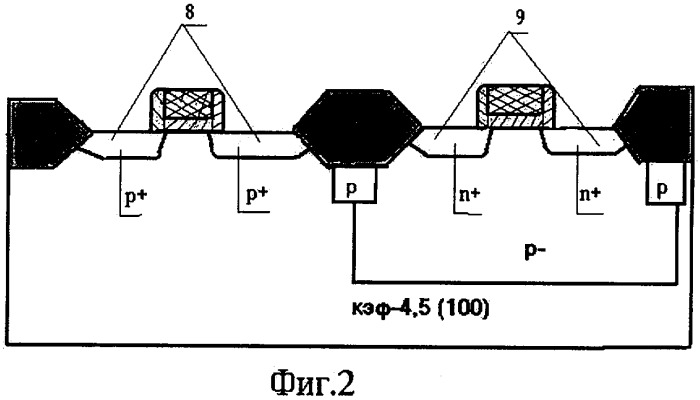 Способ формирования затворных областей кмоп-транзисторов (патент 2297692)