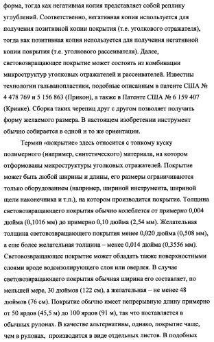 Пластина, содержащая кубические уголковые элементы, и световозвращающее покрытие (патент 2349941)