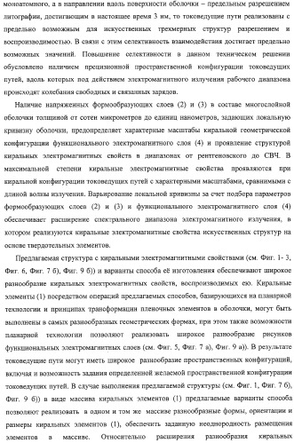 Структура с киральными электромагнитными свойствами и способ ее изготовления (варианты) (патент 2317942)