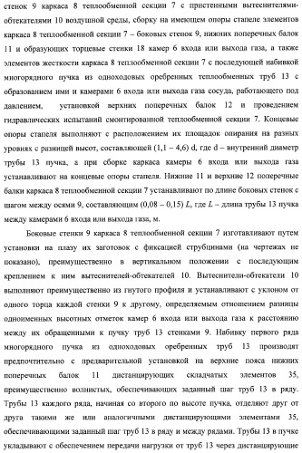 Способ изготовления аппарата воздушного охлаждения газа, способ изготовления теплообменной секции аппарата (варианты), способ изготовления камеры входа или выхода газа аппарата, способ гидравлических испытаний теплообменной секции аппарата и способ гидравлических испытаний коллектора подвода и отвода газа аппарата (патент 2364811)