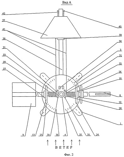Колеблющий ветродвигатель (патент 2395712)