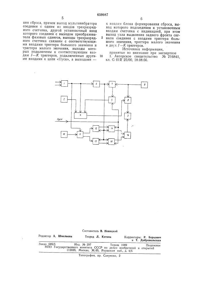 Цифровой фазометр (патент 659987)