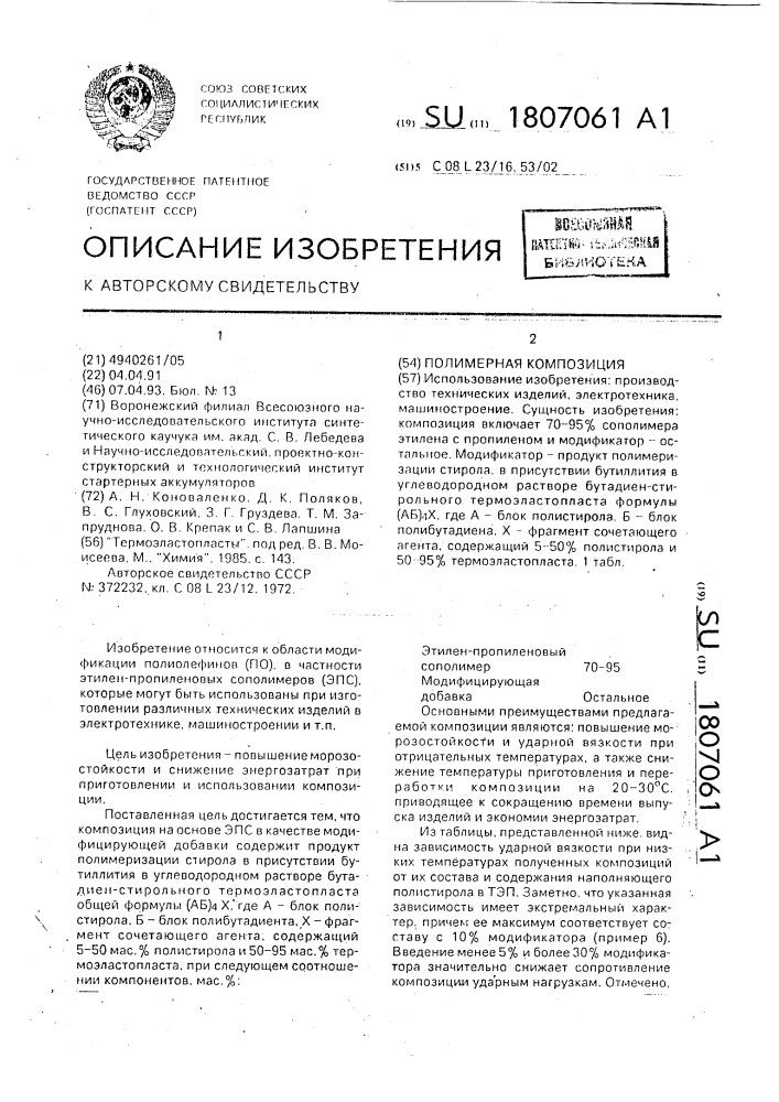 Полимерная композиция (патент 1807061)