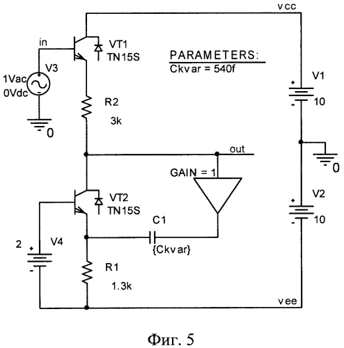 Широкополосная цепь смещения статического уровня в транзисторных каскадах усиления и преобразования сигналов (патент 2568317)