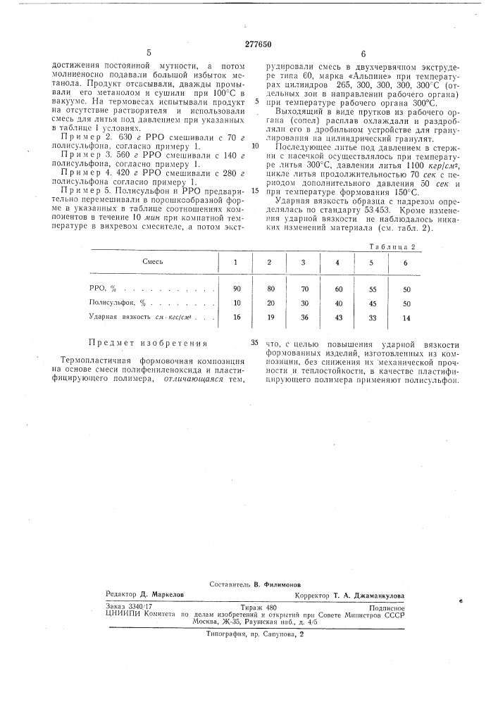 Патент ссср  277650 (патент 277650)