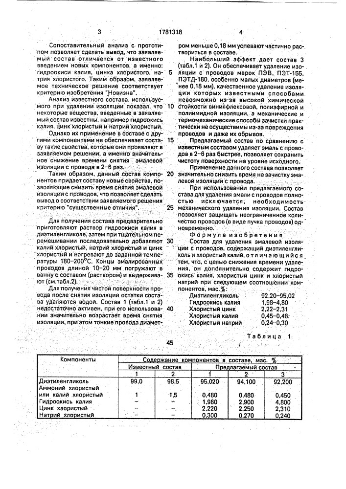 Состав для удаления эмалевой изоляции с проводов (патент 1781318)