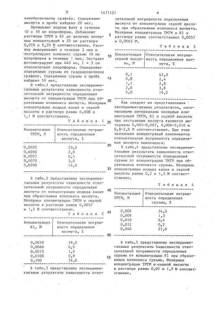 Способ определения висмута и сурьмы (патент 1471121)