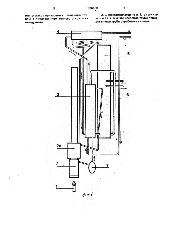 Форректификатор с насосом для газовых пузырей (патент 1836608)
