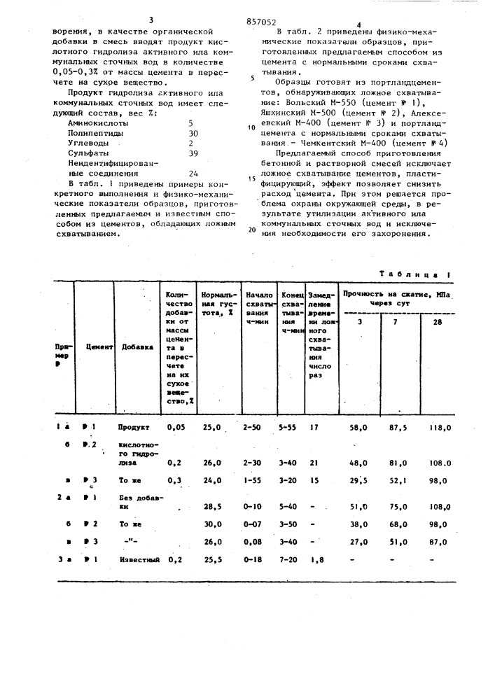 Способ приготовления бетонной и растворной смеси (патент 857052)