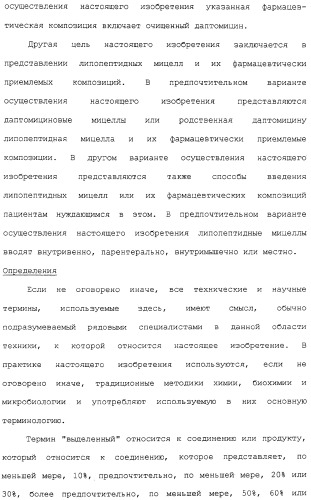 Способ очистки липопептида (варианты), антибиотическая композиция на основе очищенного липопептида (варианты) (патент 2311460)