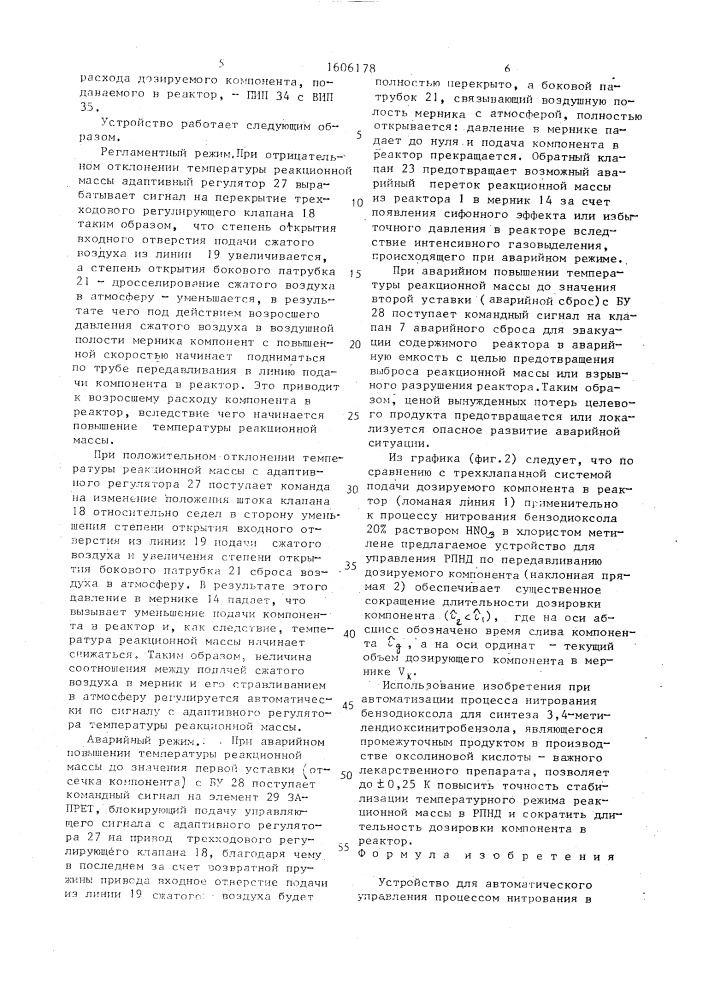 Устройство для автоматического управления процессом нитрования (патент 1606178)