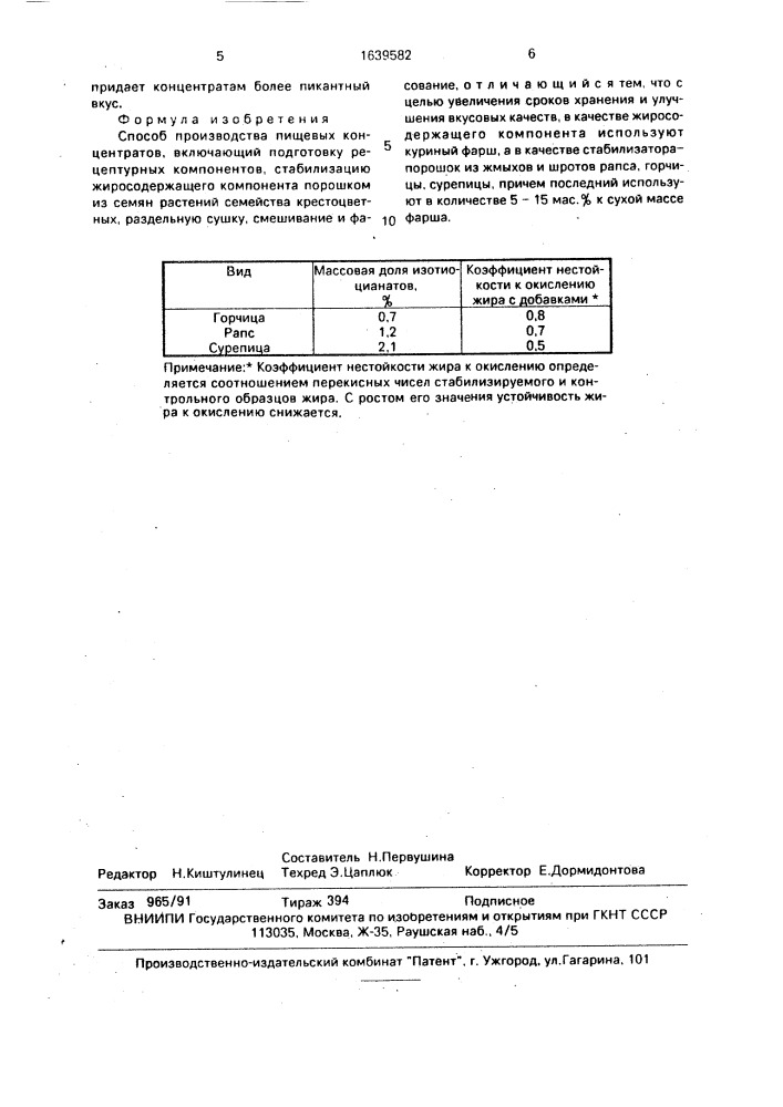 Способ производства пищевых концентратов (патент 1639582)