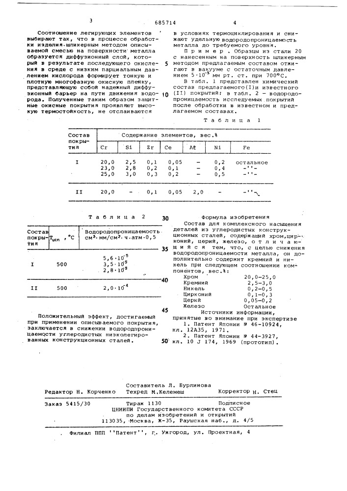 Состав для комплексного насыщения деталей из углеродистых конструкционных сталей (патент 685714)