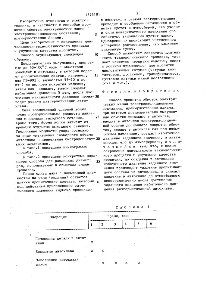 Способ пропитки обмоток электрических машин (патент 1376181)