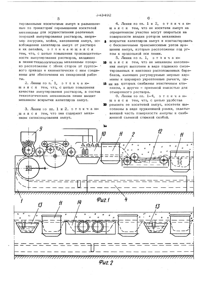 Технологическая схема ампулирования растворов в среде инертного газа