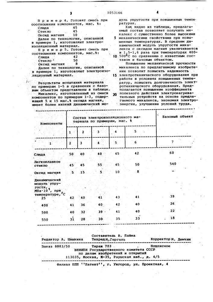 Состав для получения микалекса (патент 1053166)