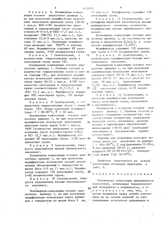 Полимерная композиция фрикционного назначения (патент 1432075)