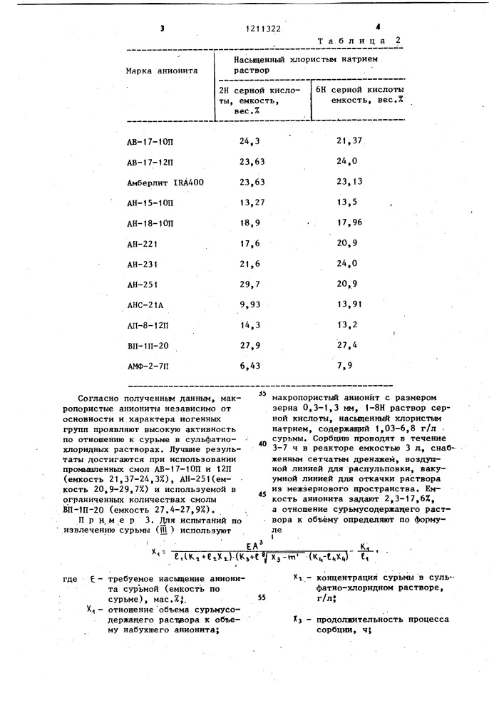 Способ извлечения сурьмы (патент 1211322)