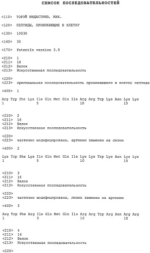 Пептиды, проникающие в клетку (патент 2548807)