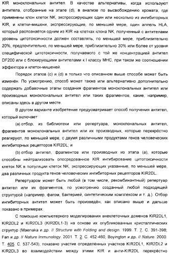 Антитела, связывающиеся с рецепторами kir2dl1,-2,-3 и не связывающиеся с рецептором kir2ds4, и их терапевтическое применение (патент 2410396)