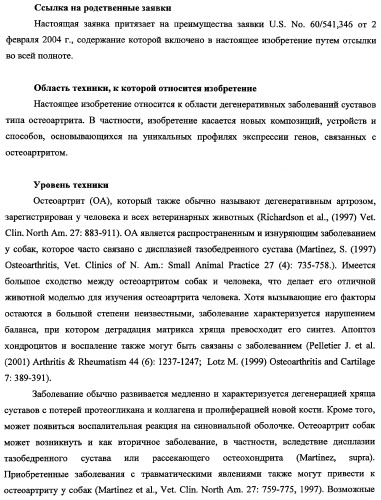 Гены, связанные с остеоартритом собак, и относящиеся к этому способы и композиции (патент 2341795)