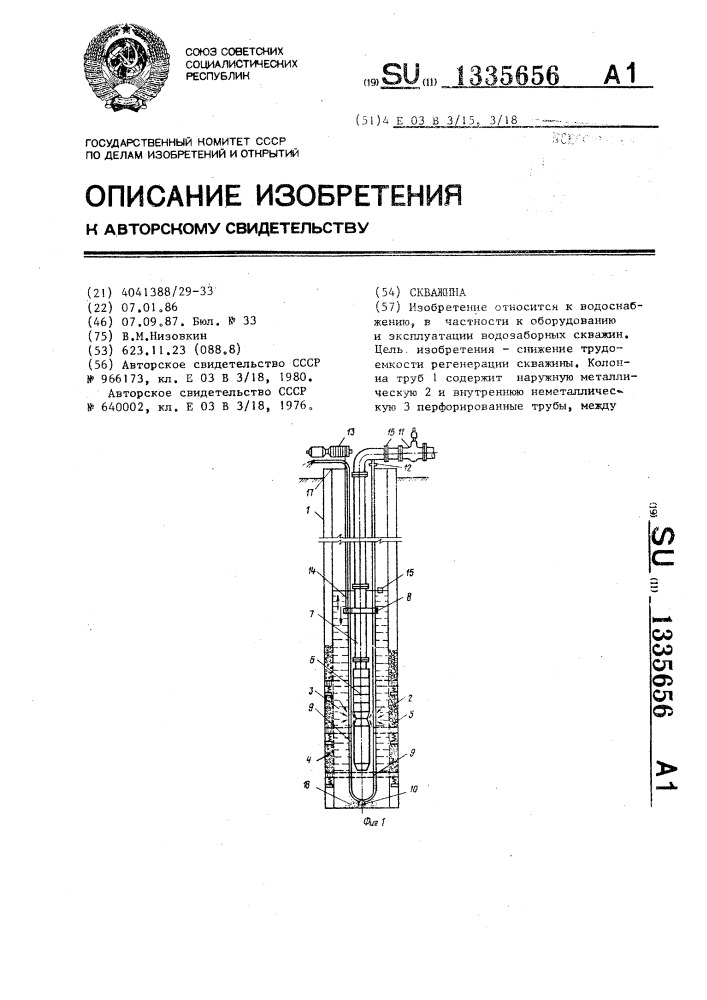 Скважина (патент 1335656)