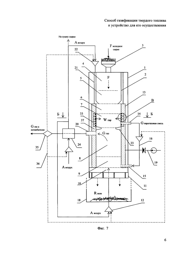 Способ газификации твердого топлива и устройство для его осуществления (патент 2662440)