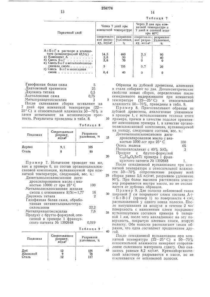 Состав для клеевых подслоев (патент 250774)