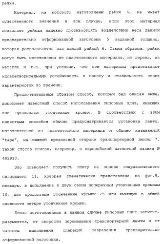 Способ изготовления плит на основе гидравлического связующего, технологическая линия по производству таких плит и устройство для реализации отпечатков (патент 2313452)