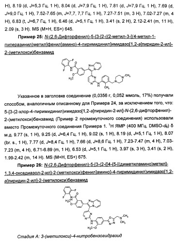 Имидазопиридиновые ингибиторы киназ (патент 2469036)