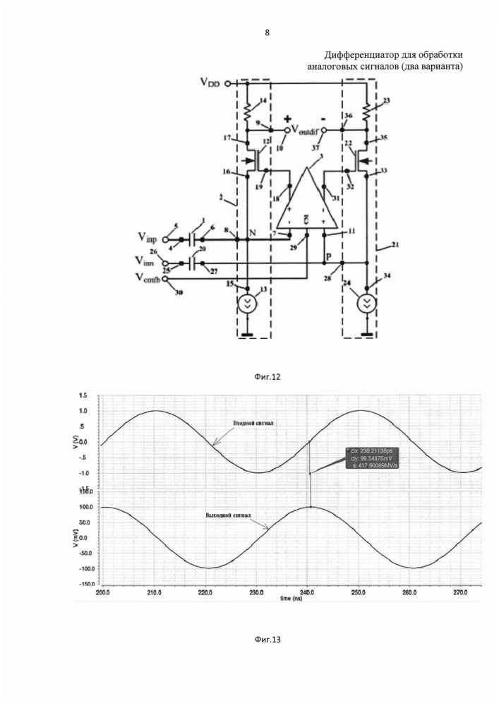 Дифференциатор для обработки аналоговых сигналов (варианты) (патент 2628243)