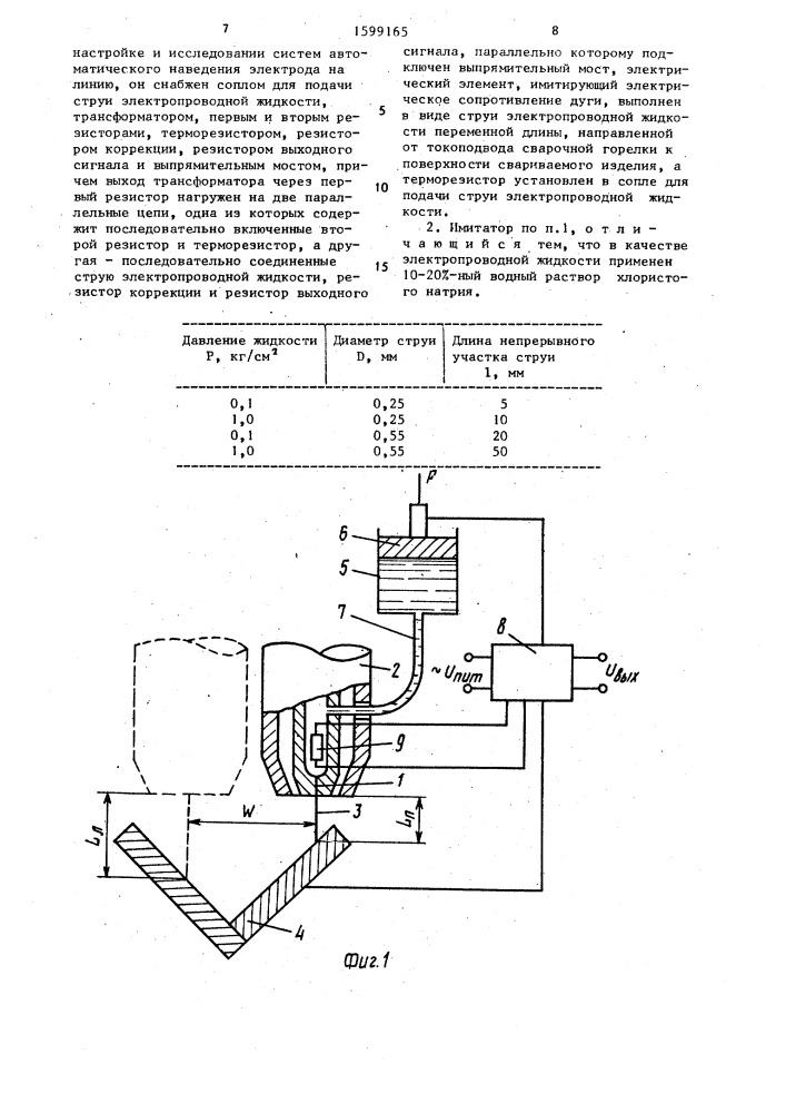 Имитатор сварочной дуги для настройки и исследования дуговых датчиков (патент 1599165)