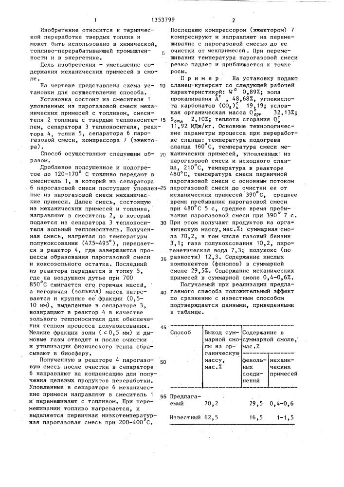 Способ термической переработки горючего сланца (патент 1353799)