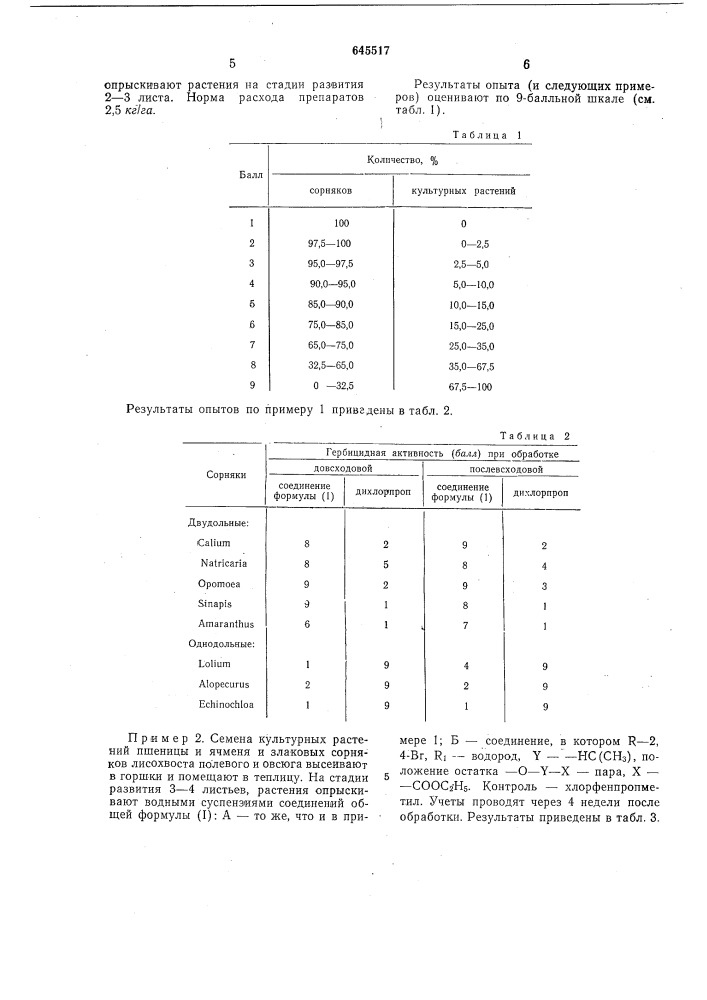 Способ борьбы с нежелательной растительностью (патент 645517)