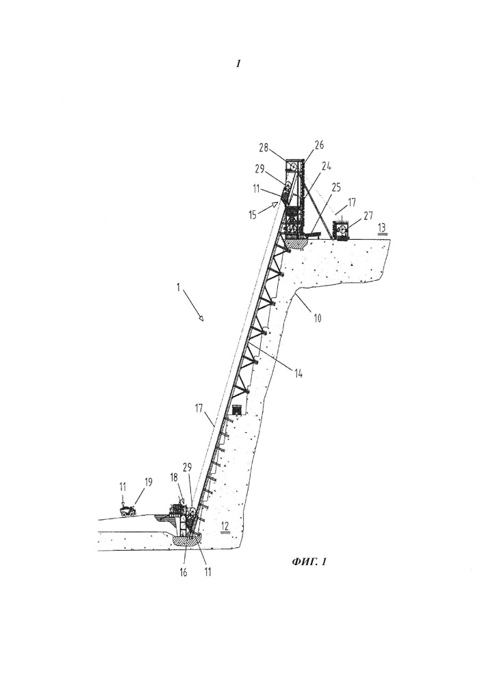Крутонаклонная конвейерная установка для открытой горной выработки (патент 2636634)