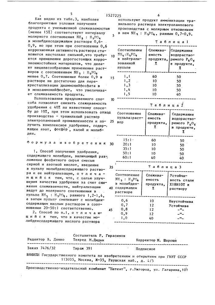 Способ получения удобрения, содержащего молибден (патент 1527225)