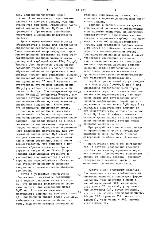 Чугун (патент 1611972)