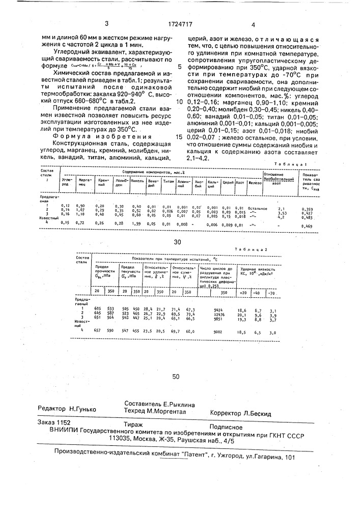 Конструкционная сталь (патент 1724717)