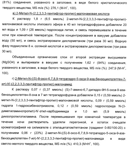 Производные малонамида в качестве ингибиторов гамма-секретазы для лечения болезни альцгеймера (патент 2402538)