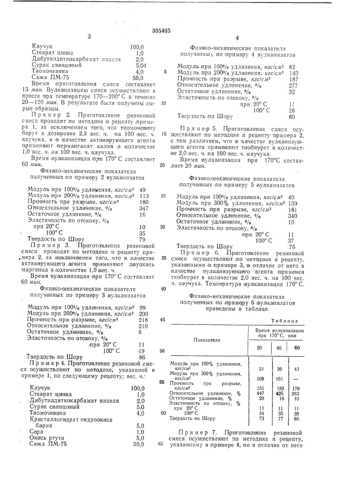 Вулканизуемая резиновая смесь на основе энихлоргидринового каучука (патент 395405)