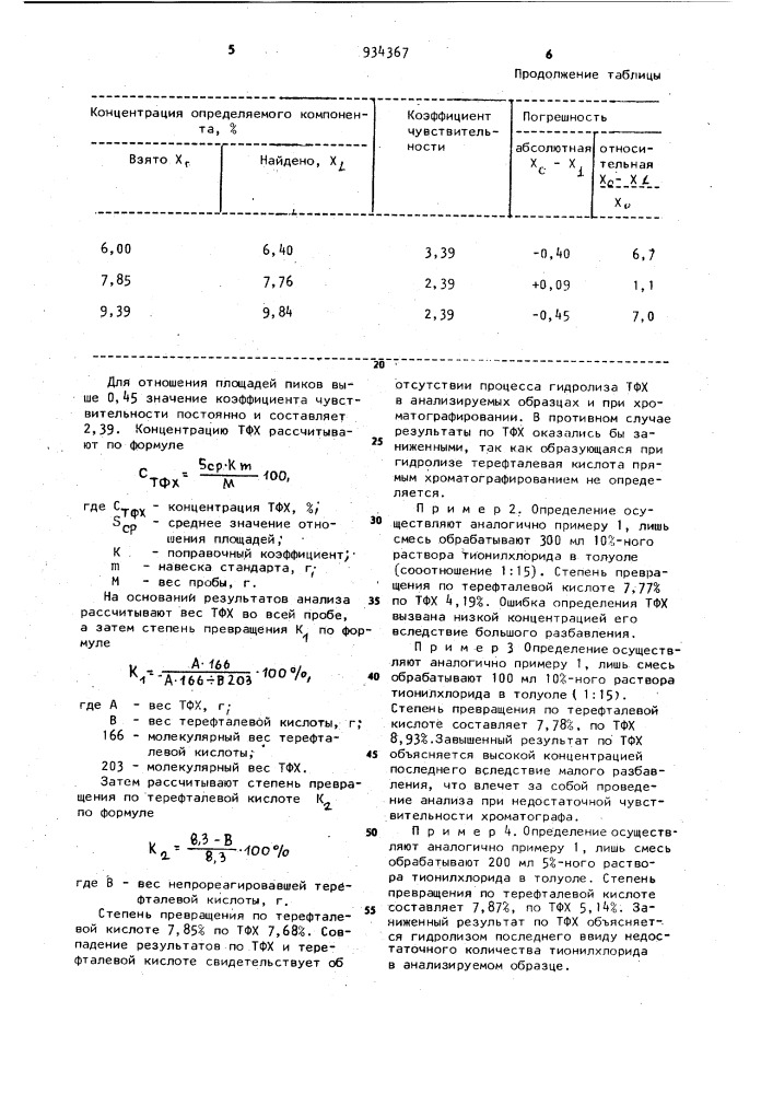 Способ определения терефталилхлорида (патент 934367)