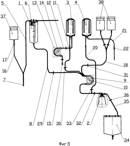 Физиологический блок для аутогемотрансфузера, имеющего два перистальтических насоса (патент 2407554)