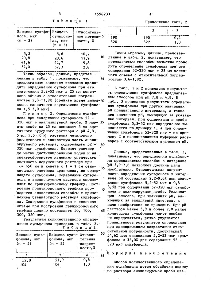 Способ количественного определения сульфонола (патент 1596233)