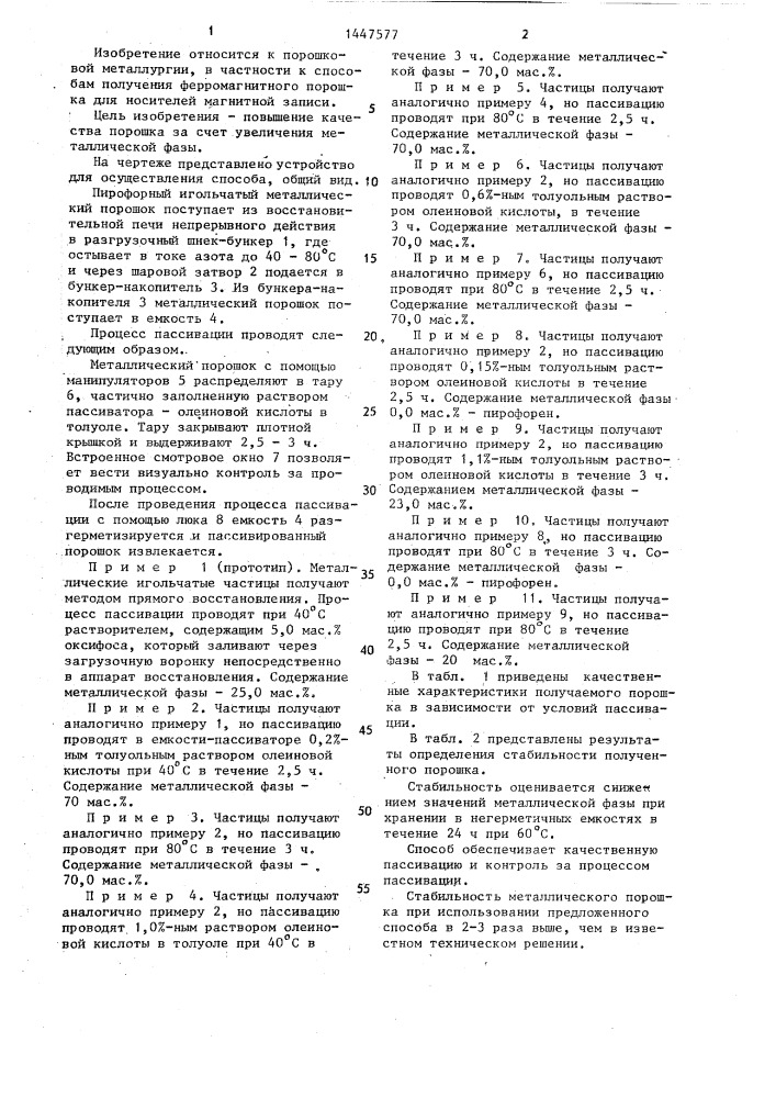 Способ получения ферромагнитного порошка для носителей магнитной записи (патент 1447577)